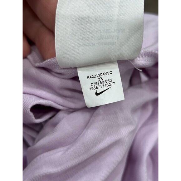 Nike Womens Twist Cropped Top Short Sleeve Crew Neck Swoosh Logo Purple Size 3X - Picture 8 of 10